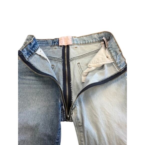 "REVICE" Two Tone Denim Retro Jeans SZ 28, 70s Vibe Hippie 100% Cotton 80s Mall - Picture 4 of 12